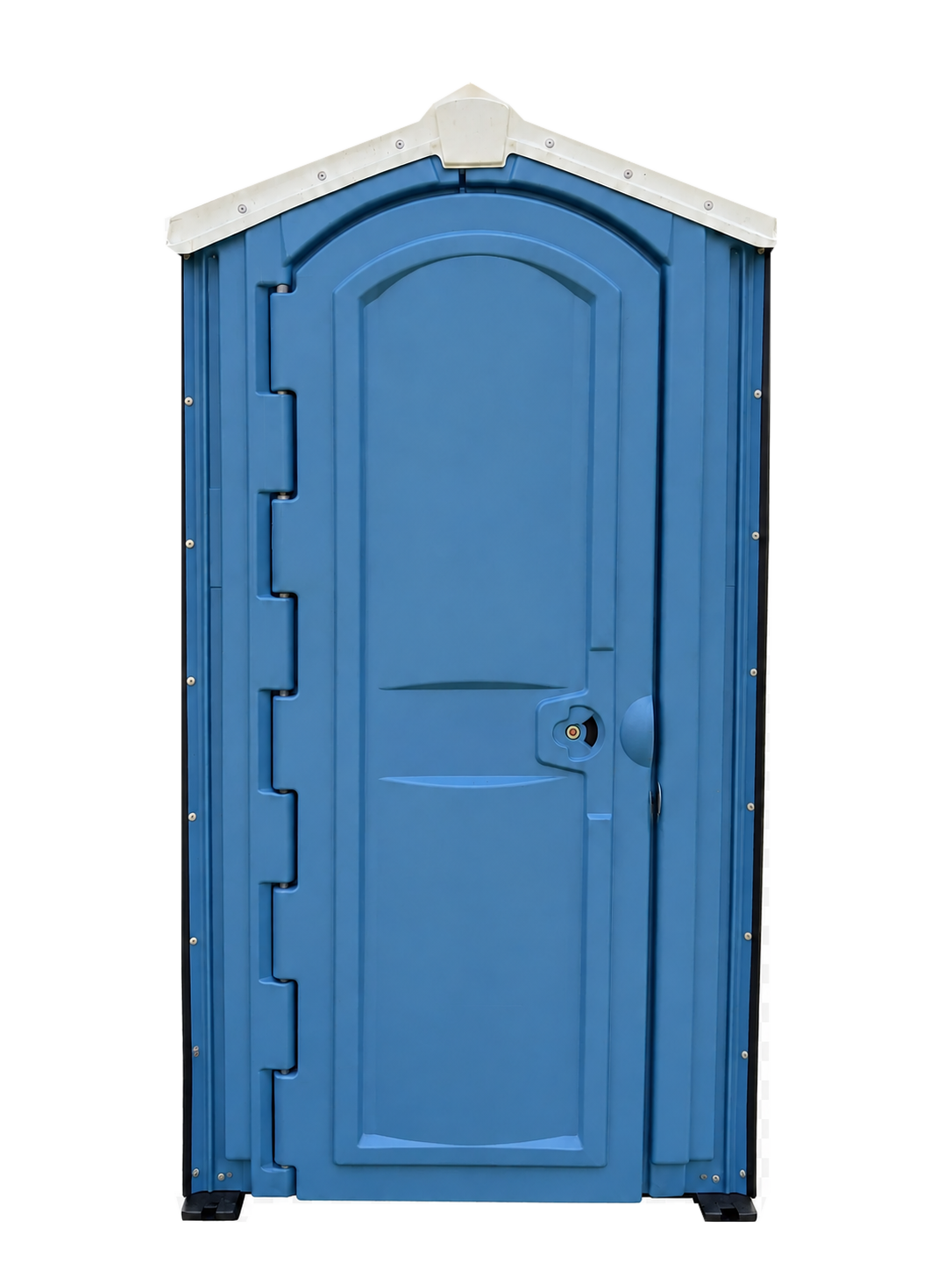Clean blue portable toilet available for rent