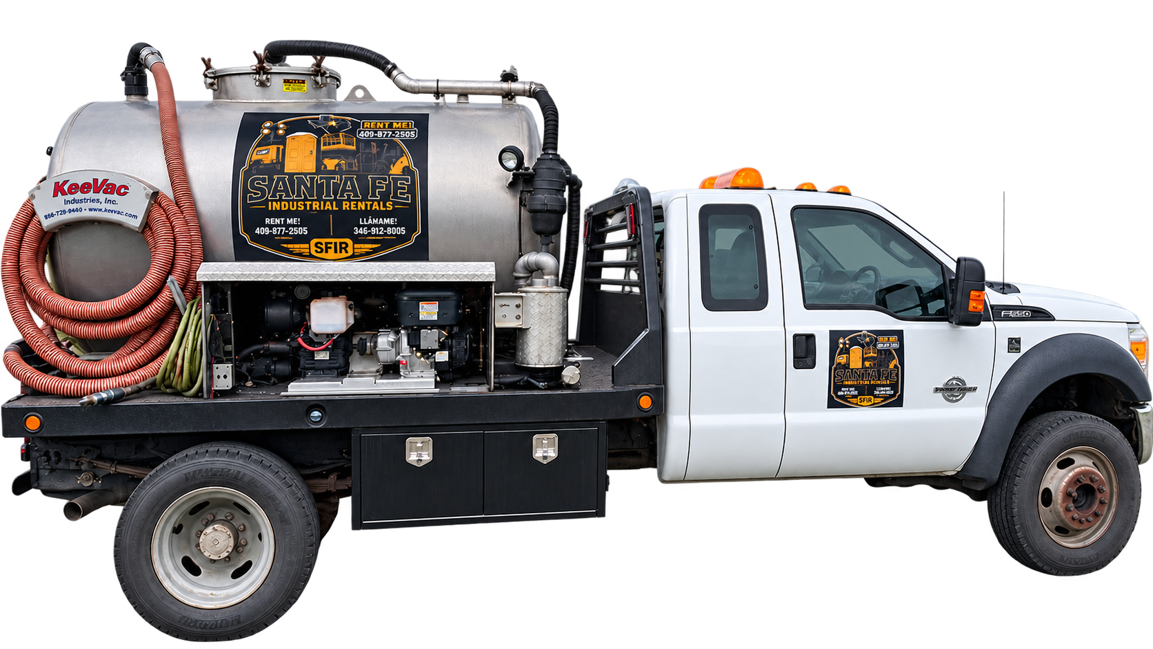 Santa Fe Industrial Rentals portable toilet service truck